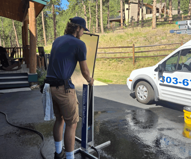 Screen cleaning with a screen cleaner