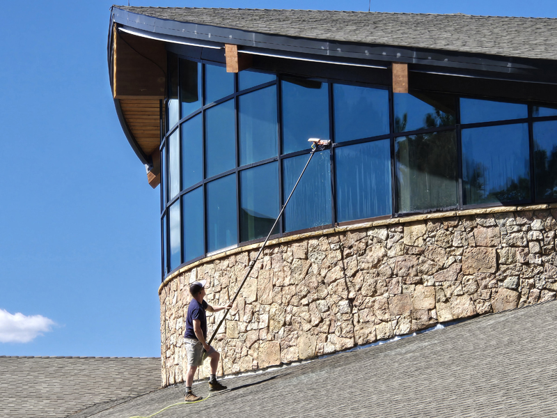 Photo: PEAK window washers give the Buchanan Recreation Center a crystal-clear shine.