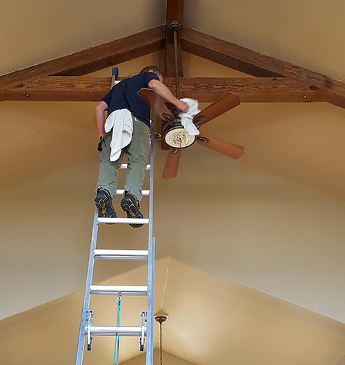 Photo: Window Cleaning will also clean and dust hard to reach high Ceiling Fans.