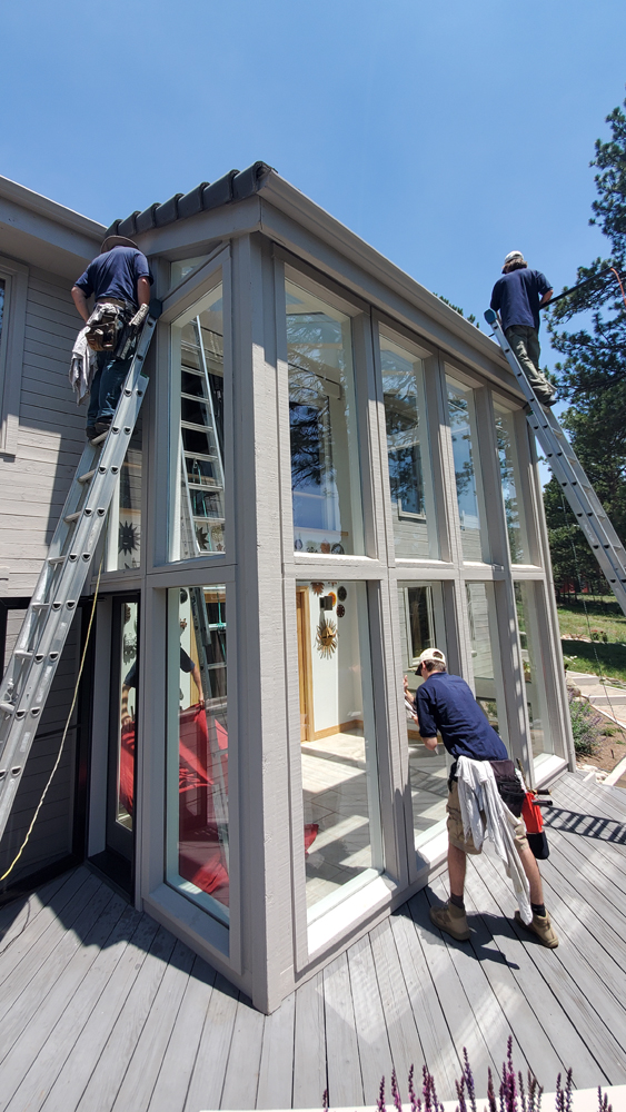 Photo: We have a full team that works efficiently together (PEAK Window Cleaning team).